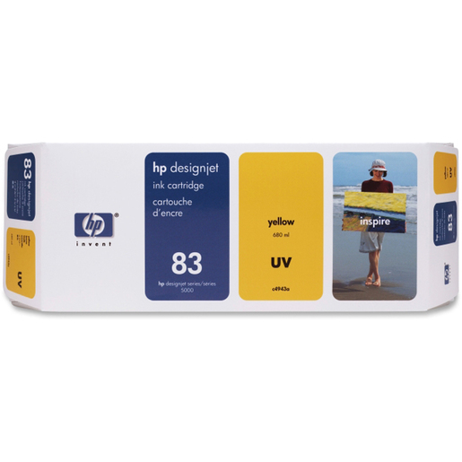 HP DesignJet 83 UV Ink Cartridge - Yellow - 680 ml