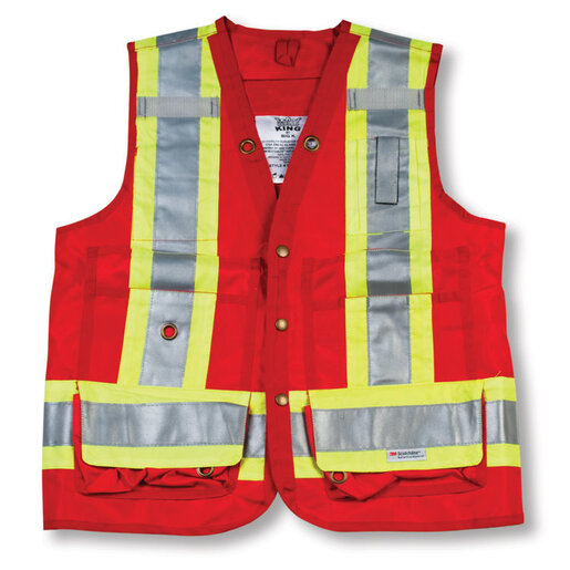 Duratech Economic Red Construction Vest - 100 Percent Polyester - 4XL