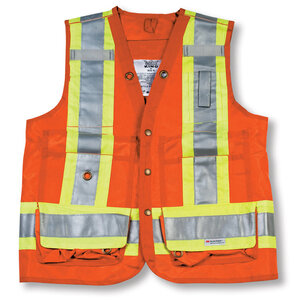 Duratech Economic Orange Construction Vest - 100 Percent Polyester - 5XL
