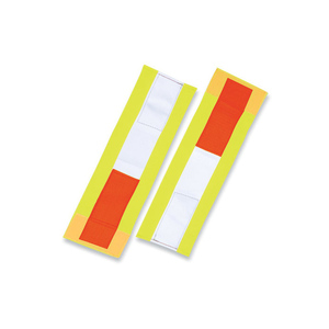 14" Lime Safety Sleeve (Arm Bands) Include 4" Reflective Tape And VelcroClosure (Pair)